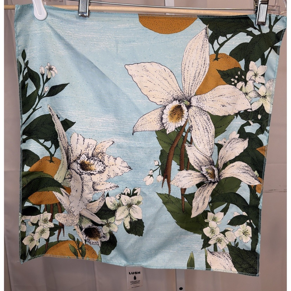 LUSH Vanillary Knot Wrap 298 Vanilla Orchid Floral 50cm Recycled Scarf